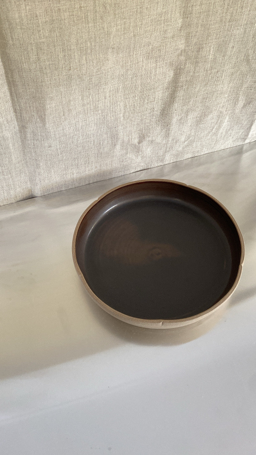 Low Bowl – Subtle Flower large - walnut
