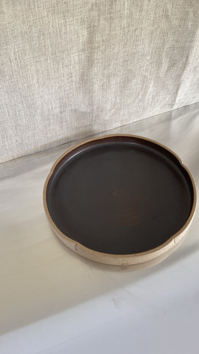 Low Bowl – Subtle Flower  medium walnut