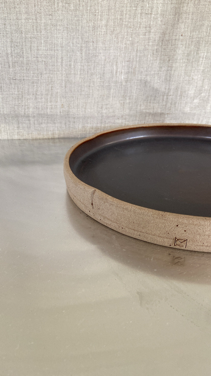 Low Bowl – Subtle Flower  medium walnut